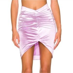 NEW retrofete Dehl Mini Skirt in Lilac Lavender Purple Silk Satin - Medium